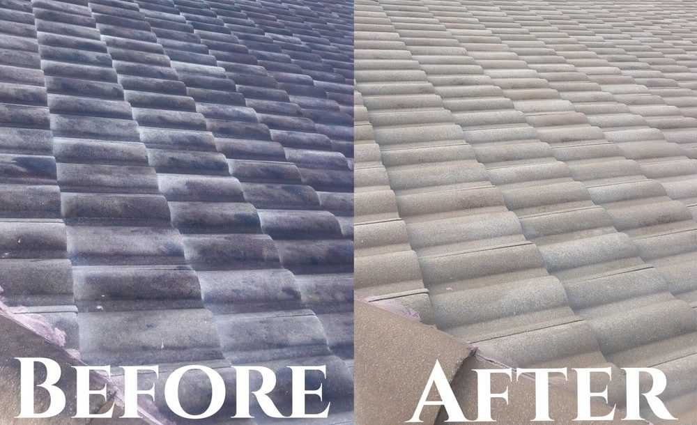 hoover pressure cleaning tile roof before and after